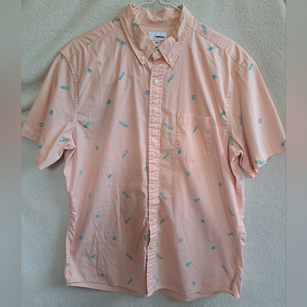 Mens Sonoma Light Colored Casual Button Down Summer Shirt